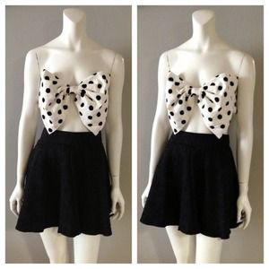 Polka-Dot Bow Bandeau