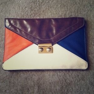 A color block clutch
