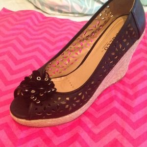 Shoes - Black peeptoe wedges Shoes - Black peeptoe wedges