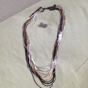 Express necklace and stud earrings