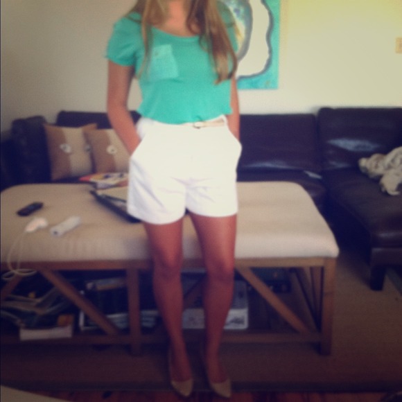 White highwaisted shorts