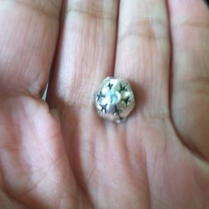 Pandora Snow flake Charm with aqua CZ