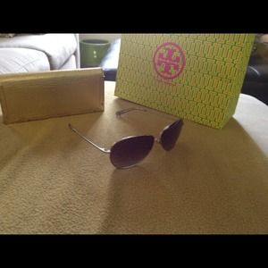 Tory Burch silver aviator sunglasses