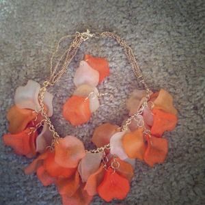 A beautiful two piece necklace and earrings.