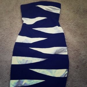 Strapless black and white dress