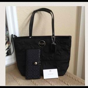 Authentic Coach tote and wallet