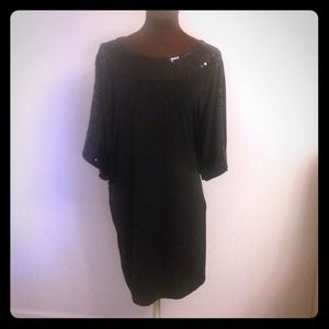 Black Elle Sequined Top/Dress size M