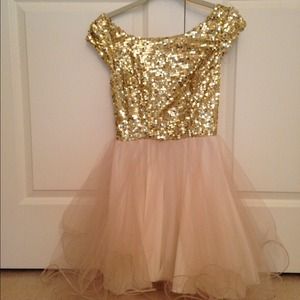 Gold Sequin Party Dress