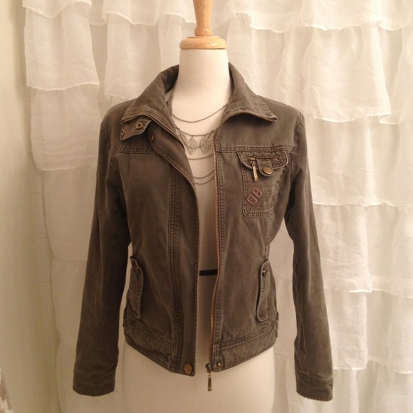 Olive military inspired jacket.