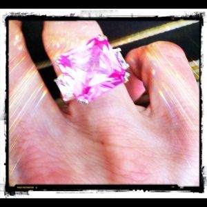 Stunning huge pink stone set in sterling silver!