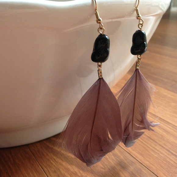 ❌❌❌Stone Accent Feather Earrings - Picture 2 of 4