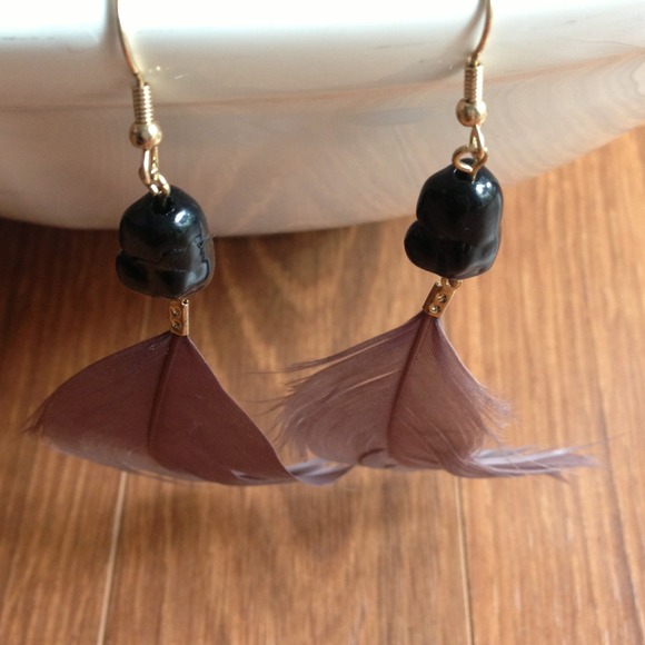 ❌❌❌Stone Accent Feather Earrings - Picture 3 of 4