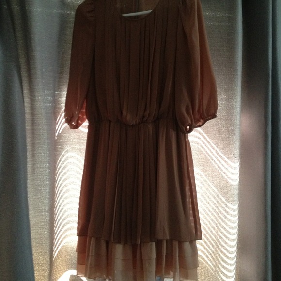 pleated chiffon Jessica Simpson dress