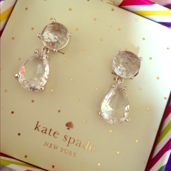 Kate Spade faux diamond drop earrings