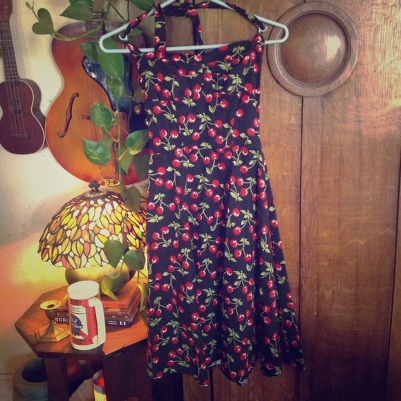 Rockabilly cherry halter dress bundle