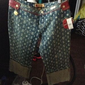 Authentic Denim and Leather Capri