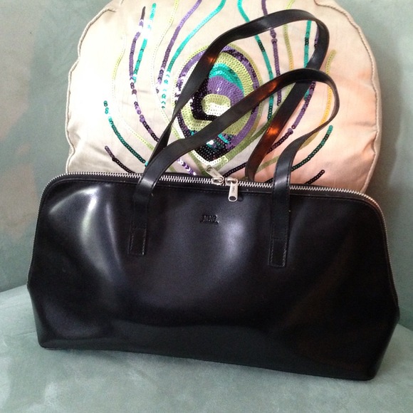 Mango Black Leatherette Top Handle handbag