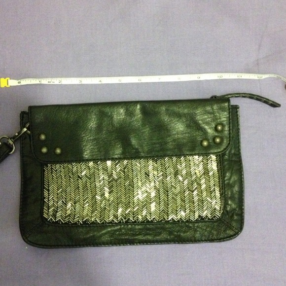 Clutch black leather