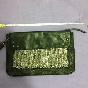 Clutch black leather