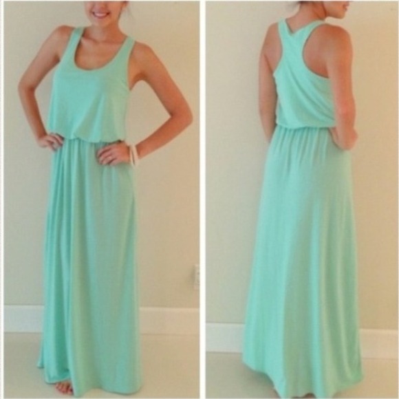 Last One!!! Gorgeous Mint Racer Back Maxi Dress