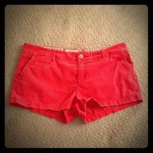 A&F red shorts