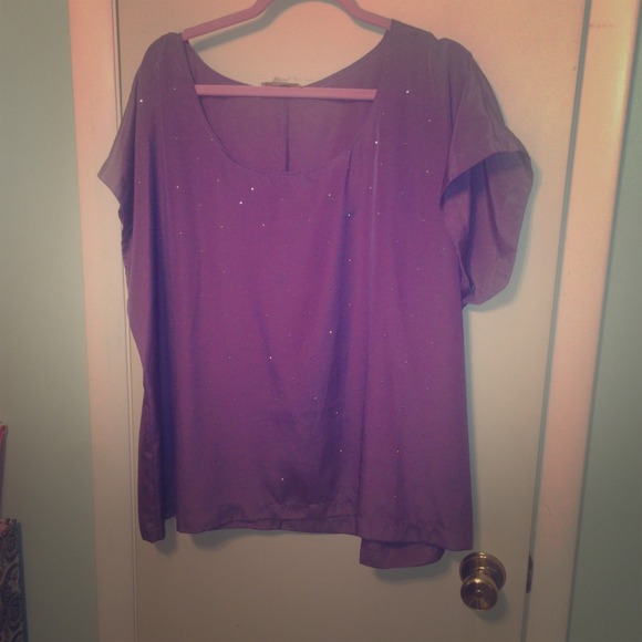 Chiffon purple short sleeve shirt