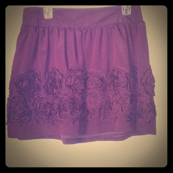Flowered deep purple skirt