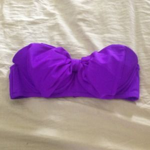 Purple bow bandeau bathing suit top 👙