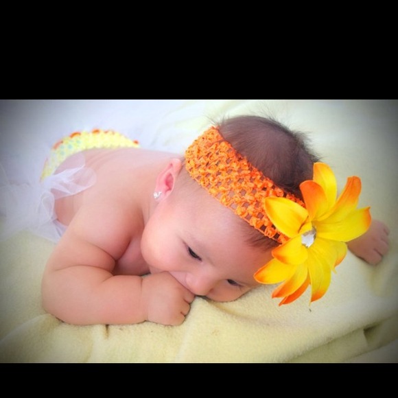 Flower headband and hair clip with tutu