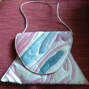 Hand painted designer silk bag