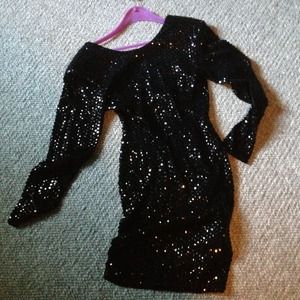 Black sequin cocktail dress