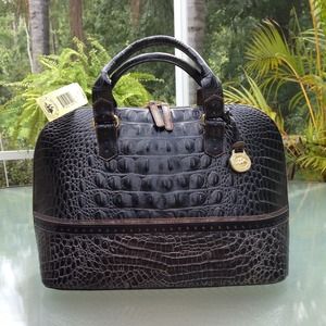 ❌RESERVED❌ Brahmin black "Vivian" dome satchel NWT
