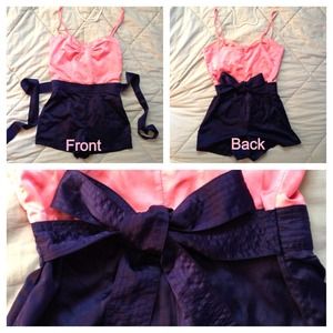 coral and navy jumper with bow 🎀⚓