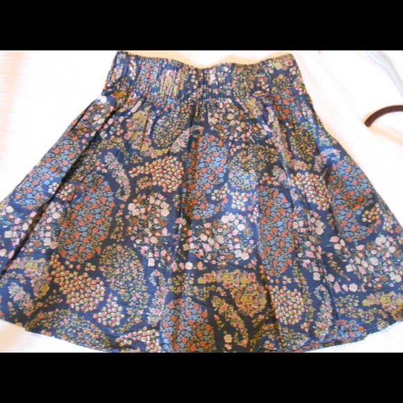 Blue floral/paisley skirt