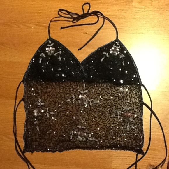 A sexy beaded backless halter