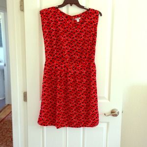 Red and navy blue heart dress