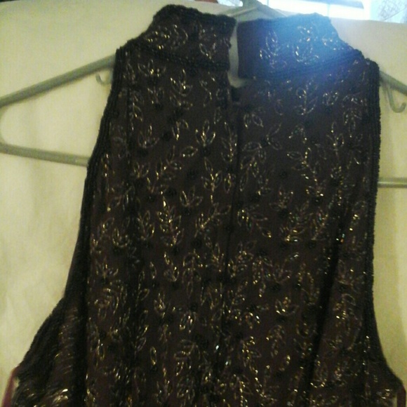Purple silk beaded top.Size M Papelll Boutique - Picture 4 of 4