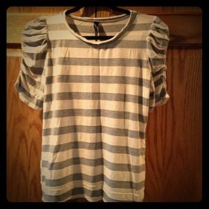 Sold in bundle - Grey and Cream Striped Top