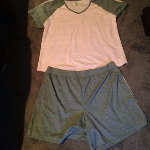 Plus size Pink & Gray short and shirt
