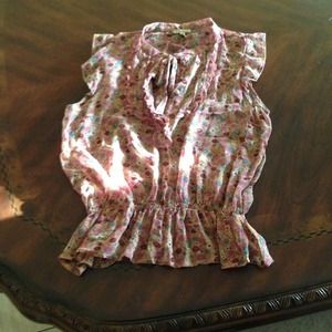 Pretty Floral Chiffon Forever21 top