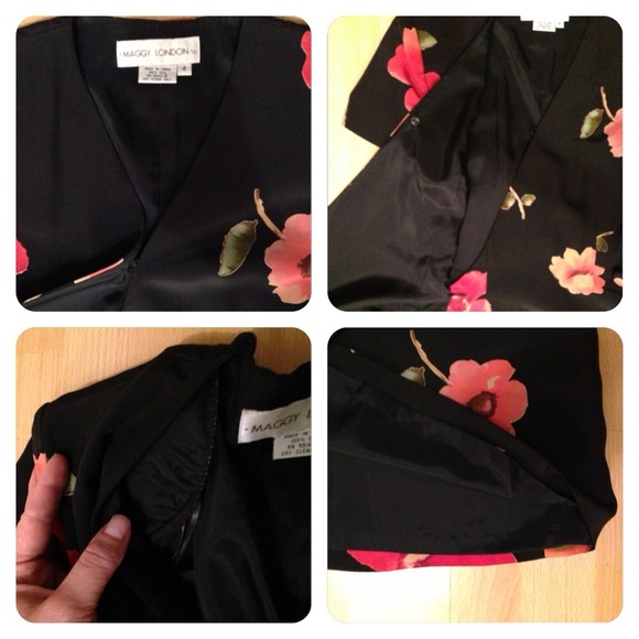 🚫Sold🚫Maggie London wrap dress sz 4. 100% silk. - Picture 4 of 4