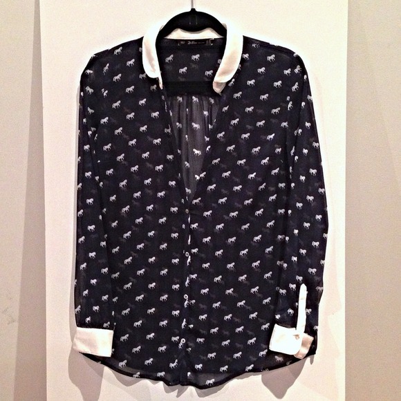 ***SOLD*** Zara blouse with horse pattern