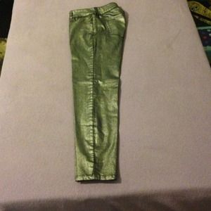 Shiny silver skinny jeans! NWOT