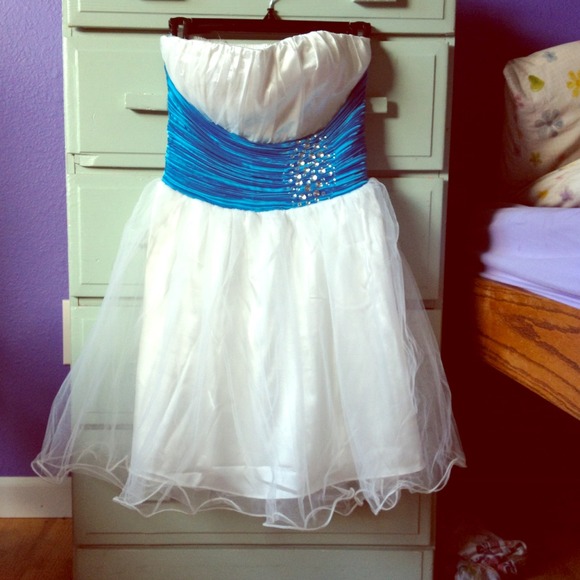 White and blue dress