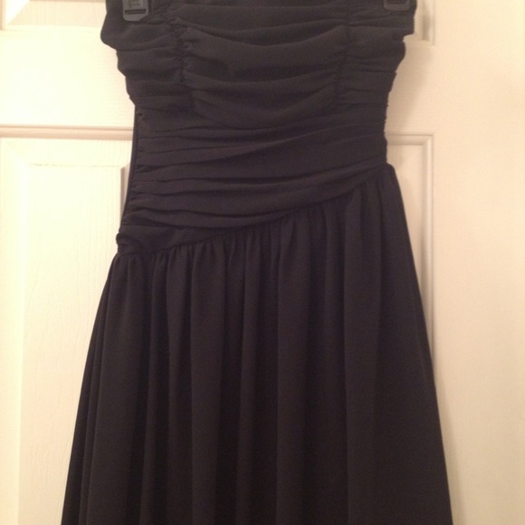 Black strapless dress