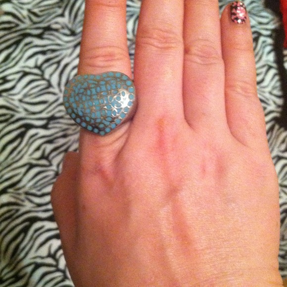 Turquoise an silver heart ring❤ - Picture 3 of 3