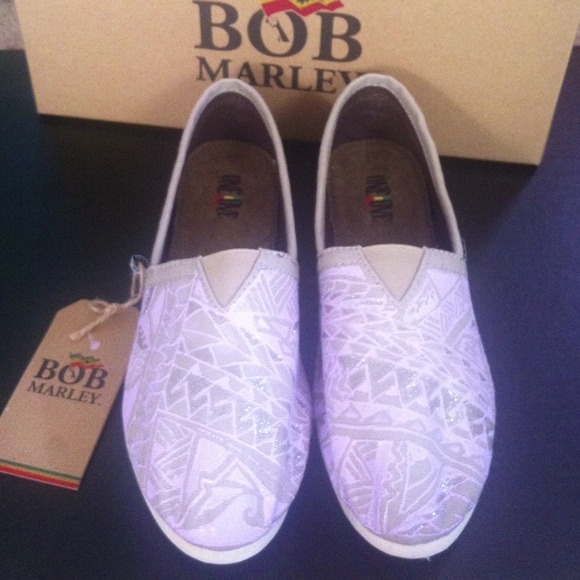 Hand drawn Bob Marley brand slip ons
