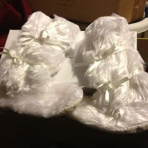 hand made baby booties.