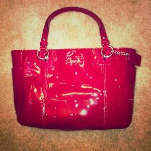 Authentic Coach FIRE RED Leather