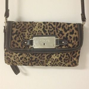 Chaps leopard handbag purse brand new long strap